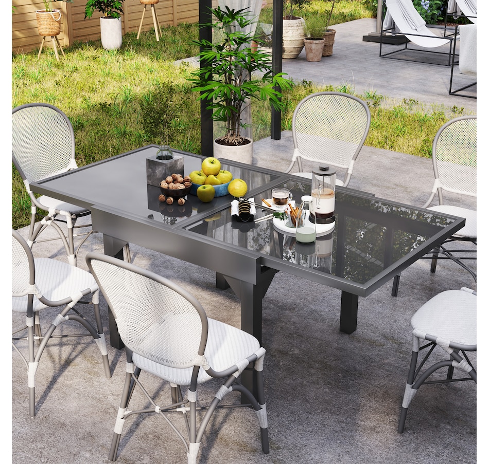 Image 964563_ALTMORE1.jpg, Product 964-563 / Price $251.99, Outsunny 35"-71" Expandable Patio Dining Table for 4-6 Person, Grey from Outsunny on TSC.ca's Home & Garden department