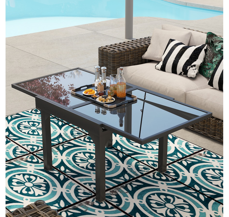 Image 964563_ALTMORE7.jpg, Product 964-563 / Price $251.99, Outsunny 35"-71" Expandable Patio Dining Table for 4-6 Person, Grey from Outsunny on TSC.ca's Home & Garden department