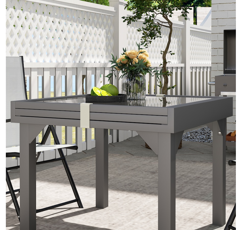 Image 964563_ALTMORE8.jpg, Product 964-563 / Price $251.99, Outsunny 35"-71" Expandable Patio Dining Table for 4-6 Person, Grey from Outsunny on TSC.ca's Home & Garden department