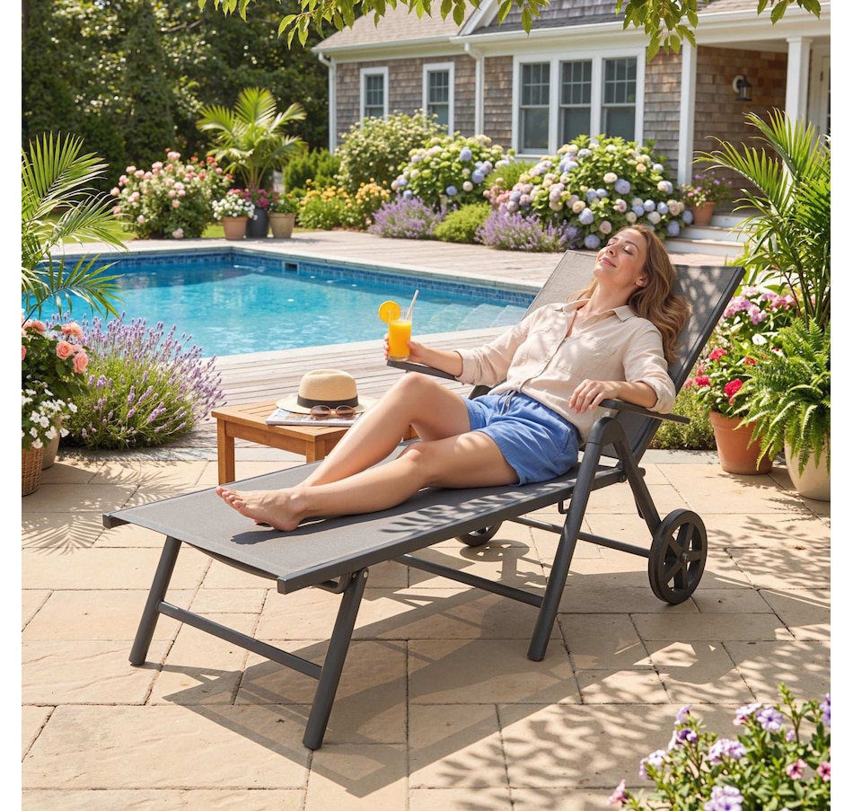 Image 964564_ALTMORE14.jpg, Product 964-564 / Price $119.99, Outsunny Folding Lounge Chair, 5-Level Adjustable Tanning Chair, Grey from Outsunny on TSC.ca's Home & Garden department
