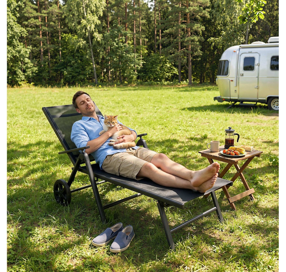 Image 964564_ALTMORE15.jpg, Product 964-564 / Price $119.99, Outsunny Folding Lounge Chair, 5-Level Adjustable Tanning Chair, Grey from Outsunny on TSC.ca's Home & Garden department