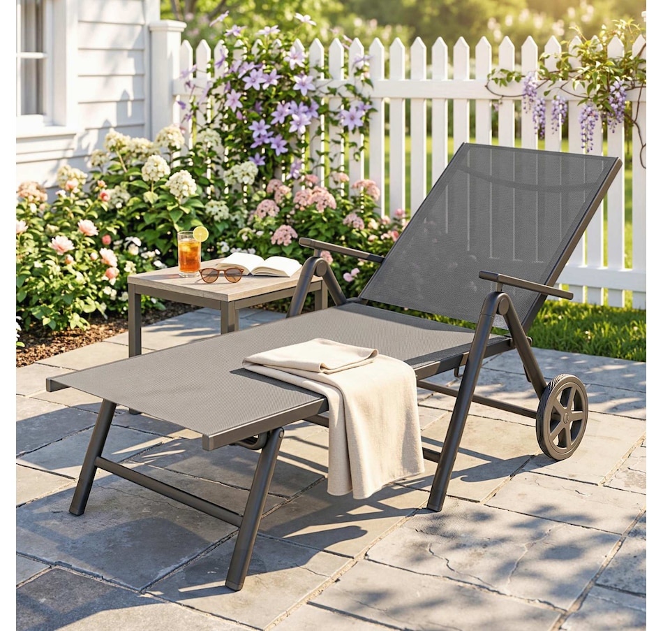 Image 964564_ALTMORE9.jpg, Product 964-564 / Price $119.99, Outsunny Folding Lounge Chair, 5-Level Adjustable Tanning Chair, Grey from Outsunny on TSC.ca's Home & Garden department