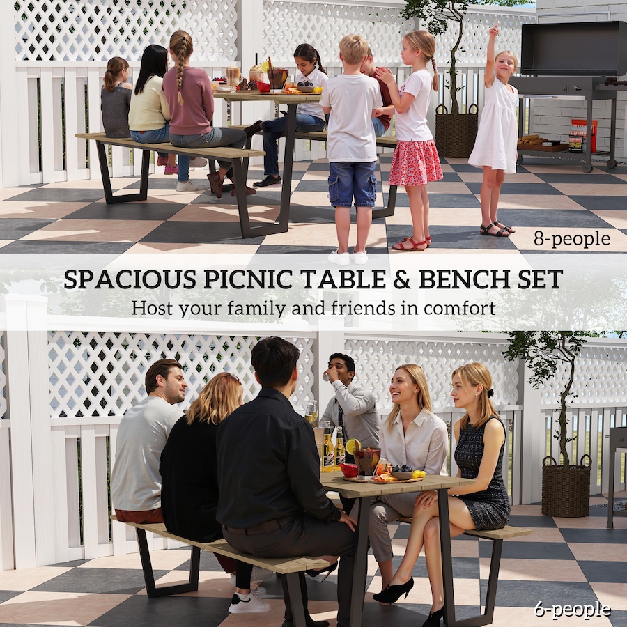 Image 964569_ALTMORE3.jpg, Product 964-569 / Price $304.99, Outsunny 5.7 FT Outdoor Picnic Table Bench Set with 2" Umbrella Hole, Brown from Outsunny on TSC.ca's Home & Garden department