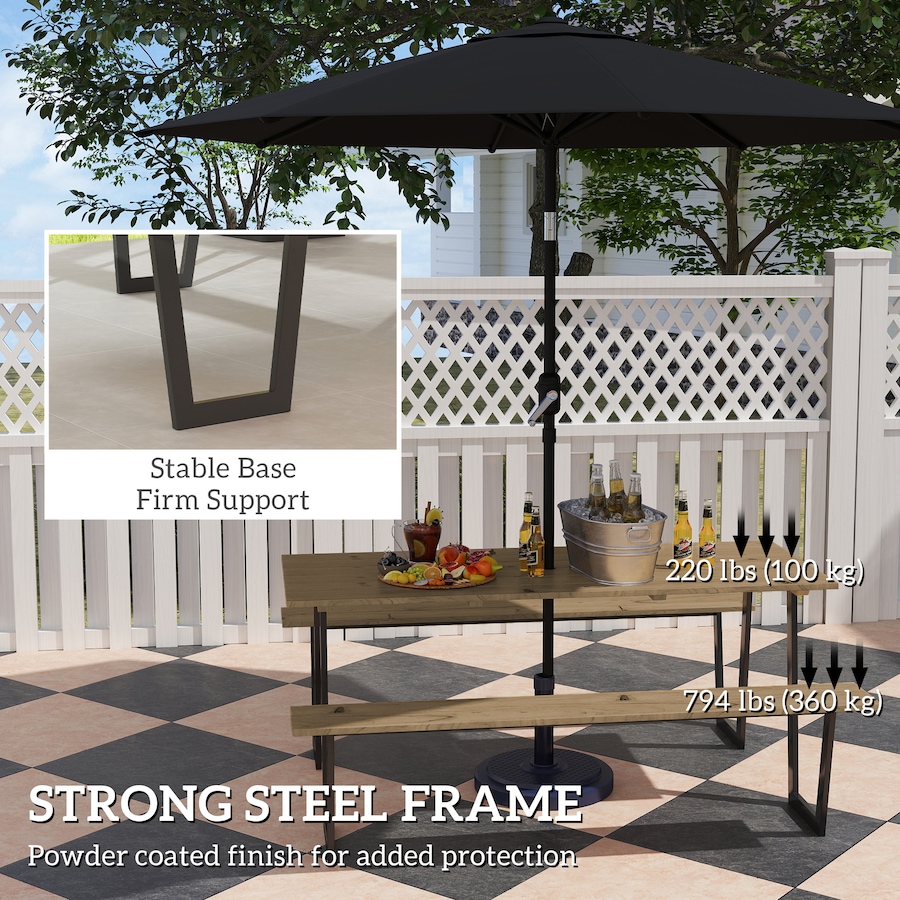 Image 964569_ALTMORE6.jpg, Product 964-569 / Price $304.99, Outsunny 5.7 FT Outdoor Picnic Table Bench Set with 2" Umbrella Hole, Brown from Outsunny on TSC.ca's Home & Garden department