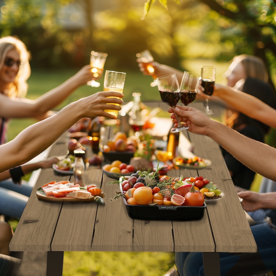 Image 964569_ALTMORE7.jpg, Product 964-569 / Price $304.99, Outsunny 5.7 FT Outdoor Picnic Table Bench Set with 2" Umbrella Hole, Brown from Outsunny on TSC.ca's Home & Garden department