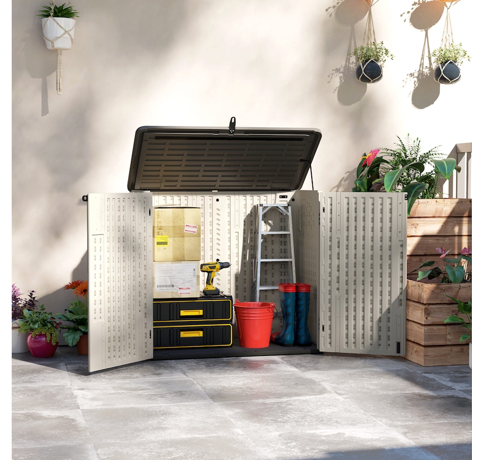 Image 964572_ALTMORE1.jpg, Product 964-572 / Price $339.99, Outsunny 185 Gallon Storage Cabinet with Openable Top and Lockable Doors from Outsunny on TSC.ca's Home & Garden department