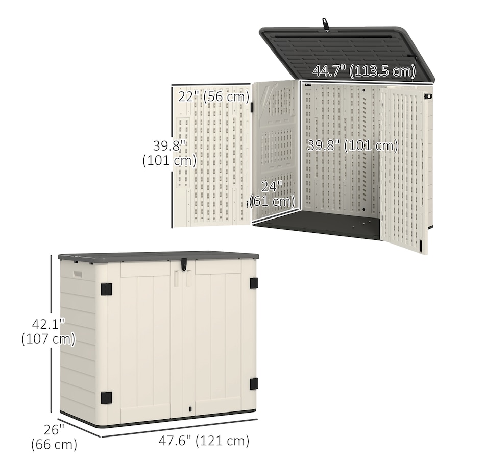 Image 964572_ALTMORE2.jpg, Product 964-572 / Price $339.99, Outsunny 185 Gallon Storage Cabinet with Openable Top and Lockable Doors from Outsunny on TSC.ca's Home & Garden department