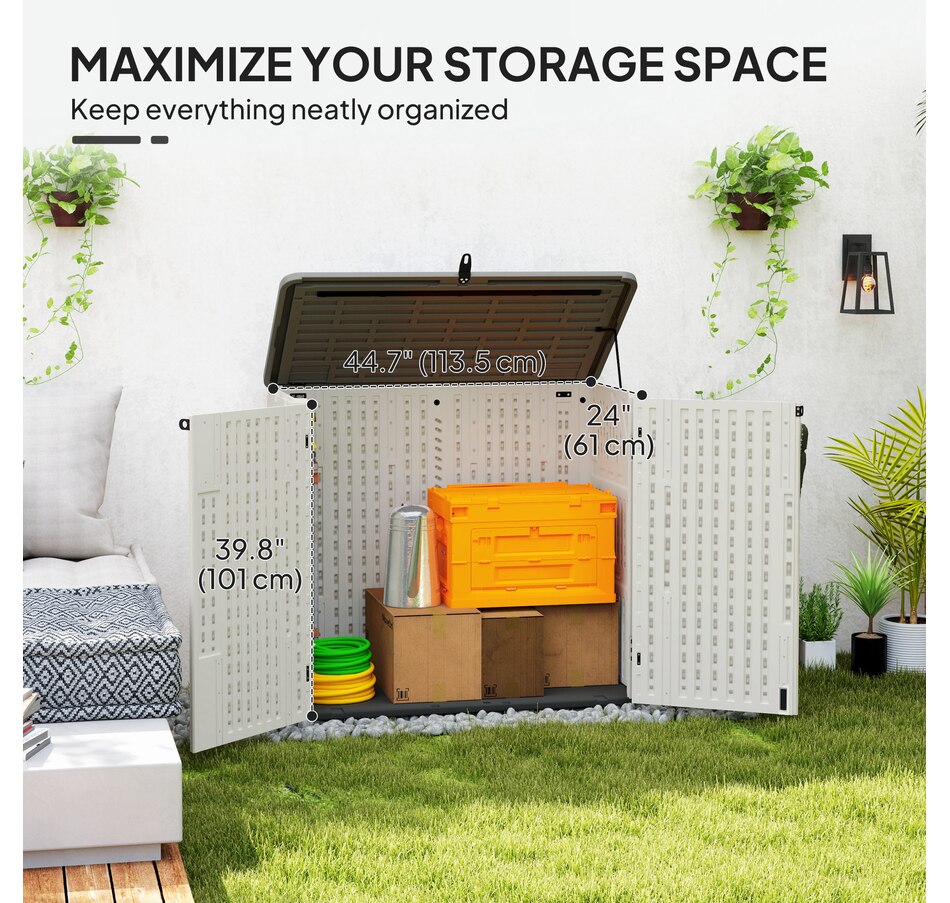 Image 964572_ALTMORE3.jpg, Product 964-572 / Price $339.99, Outsunny 185 Gallon Storage Cabinet with Openable Top and Lockable Doors from Outsunny on TSC.ca's Home & Garden department