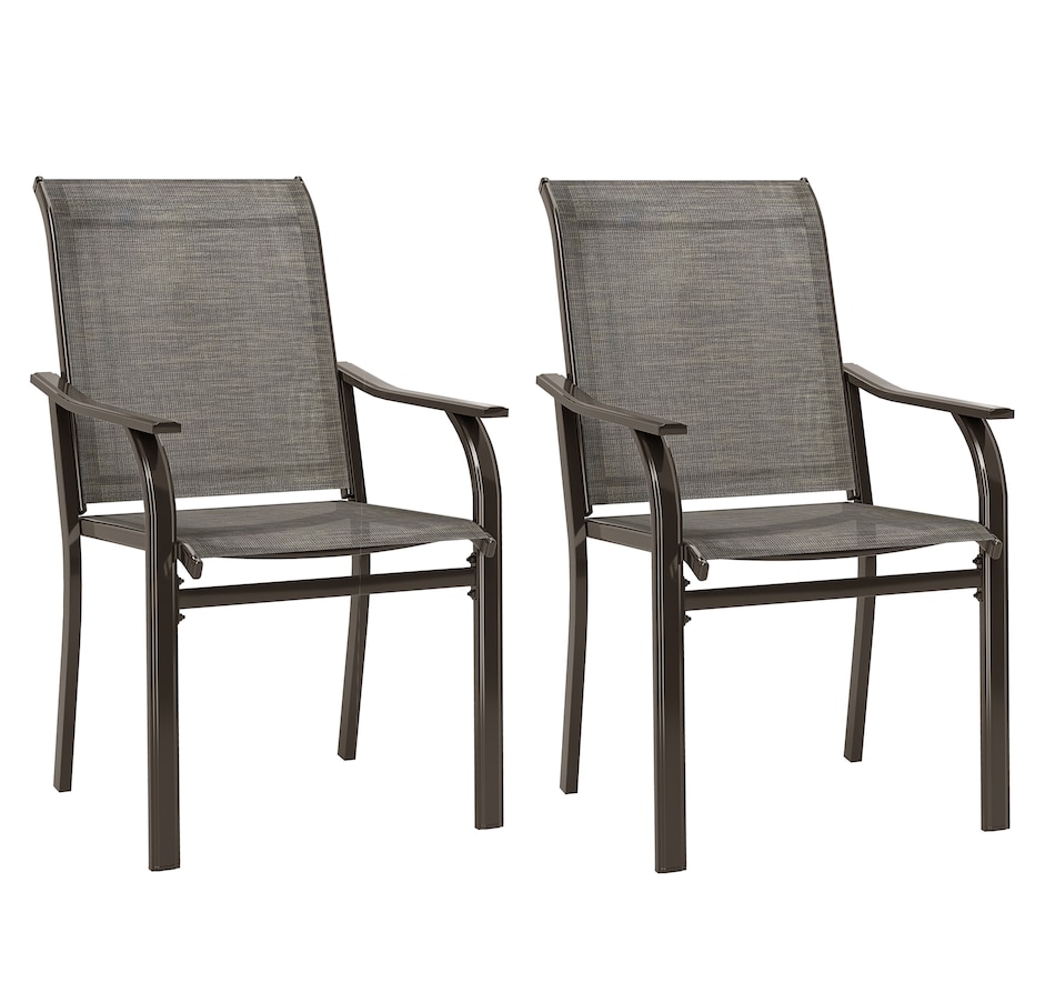Image 964575.jpg, Product 964-575 / Price $109.99, Outsunny Patio Chairs Set of 2 with Armrest and High Backrest, Brown from Outsunny on TSC.ca's Home & Garden department