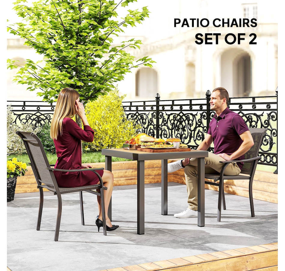 Image 964575_ALTMORE11.jpg, Product 964-575 / Price $109.99, Outsunny Patio Chairs Set of 2 with Armrest and High Backrest, Brown from Outsunny on TSC.ca's Home & Garden department