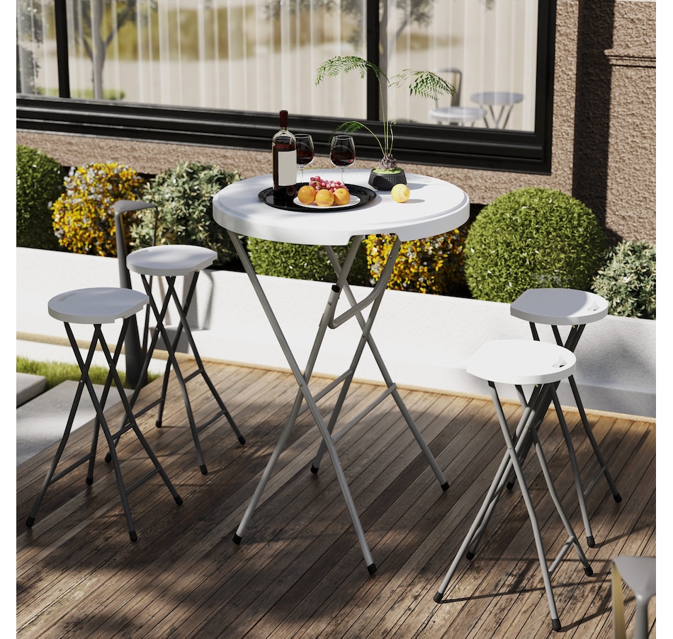 Image 964576_ALTMORE1.jpg, Product 964-576 / Price $109.99, Outsunny 29" Folding Outdoor Bar Stools Set of 4 with Handle, White from Outsunny on TSC.ca's Home & Garden department