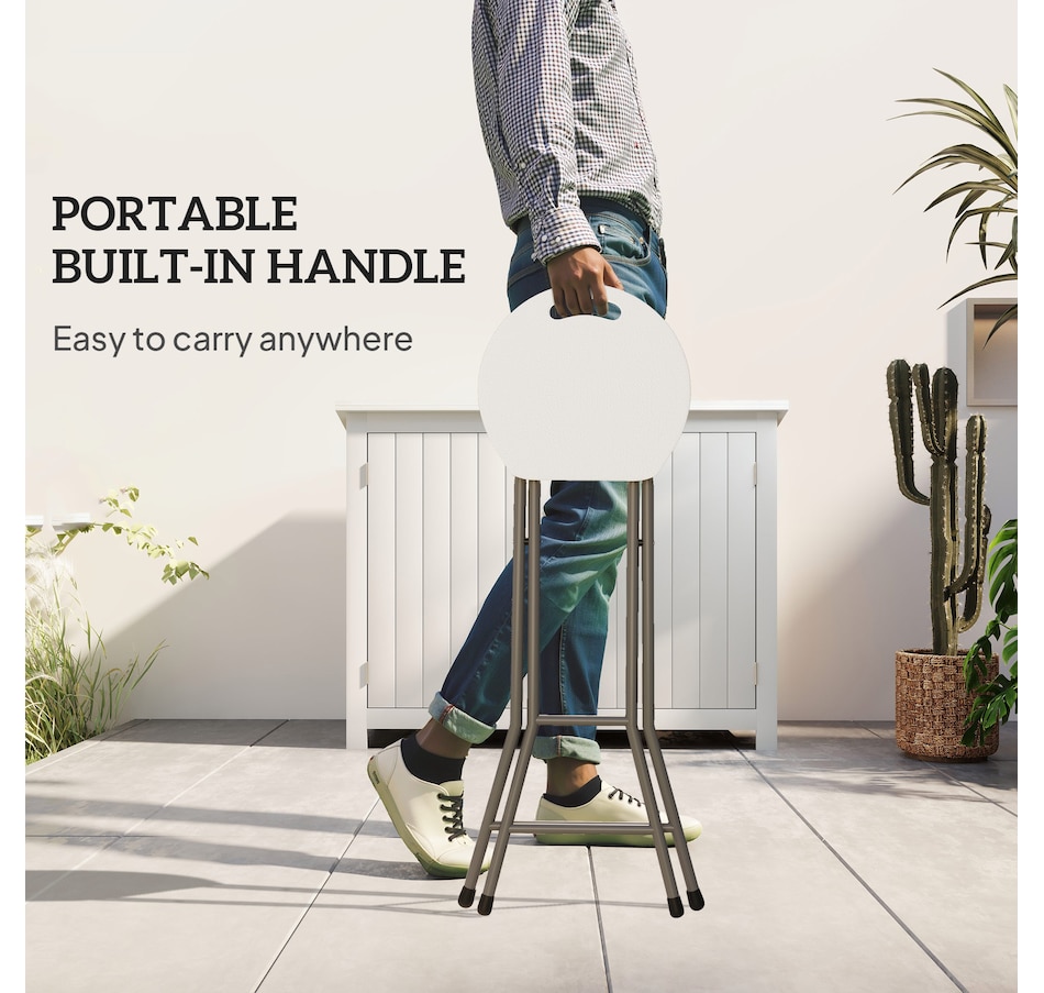 Image 964576_ALTMORE4.jpg, Product 964-576 / Price $109.99, Outsunny 29" Folding Outdoor Bar Stools Set of 4 with Handle, White from Outsunny on TSC.ca's Home & Garden department