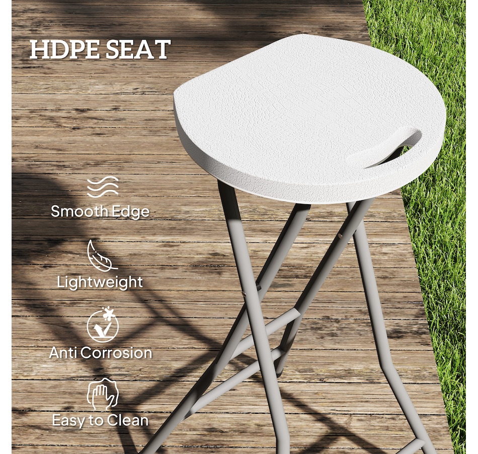 Image 964576_ALTMORE5.jpg, Product 964-576 / Price $109.99, Outsunny 29" Folding Outdoor Bar Stools Set of 4 with Handle, White from Outsunny on TSC.ca's Home & Garden department