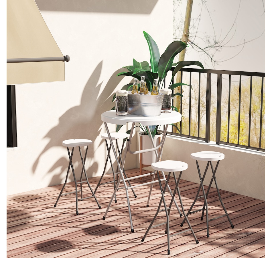 Image 964576_ALTMORE7.jpg, Product 964-576 / Price $109.99, Outsunny 29" Folding Outdoor Bar Stools Set of 4 with Handle, White from Outsunny on TSC.ca's Home & Garden department