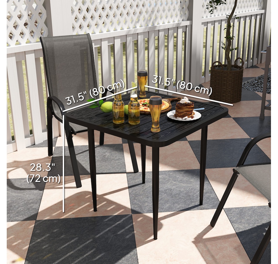 Image 964577_ALTMORE2.jpg, Product 964-577 / Price $103.99, Outsunny 31.5" Patio Dining Table for 4, Metal Square Outdoor Table, Black from Outsunny on TSC.ca's Home & Garden department