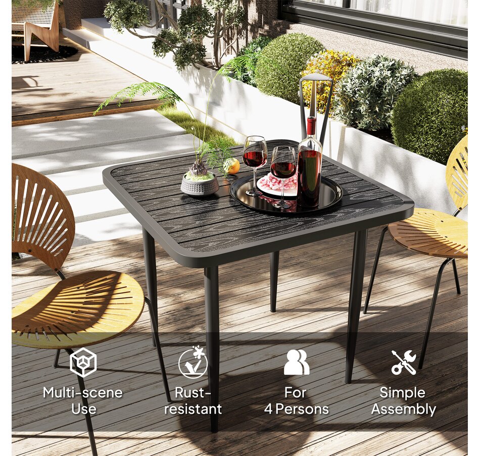 Image 964577_ALTMORE5.jpg, Product 964-577 / Price $103.99, Outsunny 31.5" Patio Dining Table for 4, Metal Square Outdoor Table, Black from Outsunny on TSC.ca's Home & Garden department