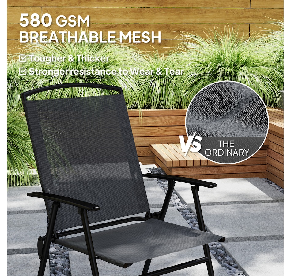Image 964578_ALTMORE5.jpg, Product 964-578 / Price $249.99, Outsunny Patio Dining Set for 4, Outdoor Dining Set w/ Mesh Folding Chairs from Outsunny on TSC.ca's Home & Garden department