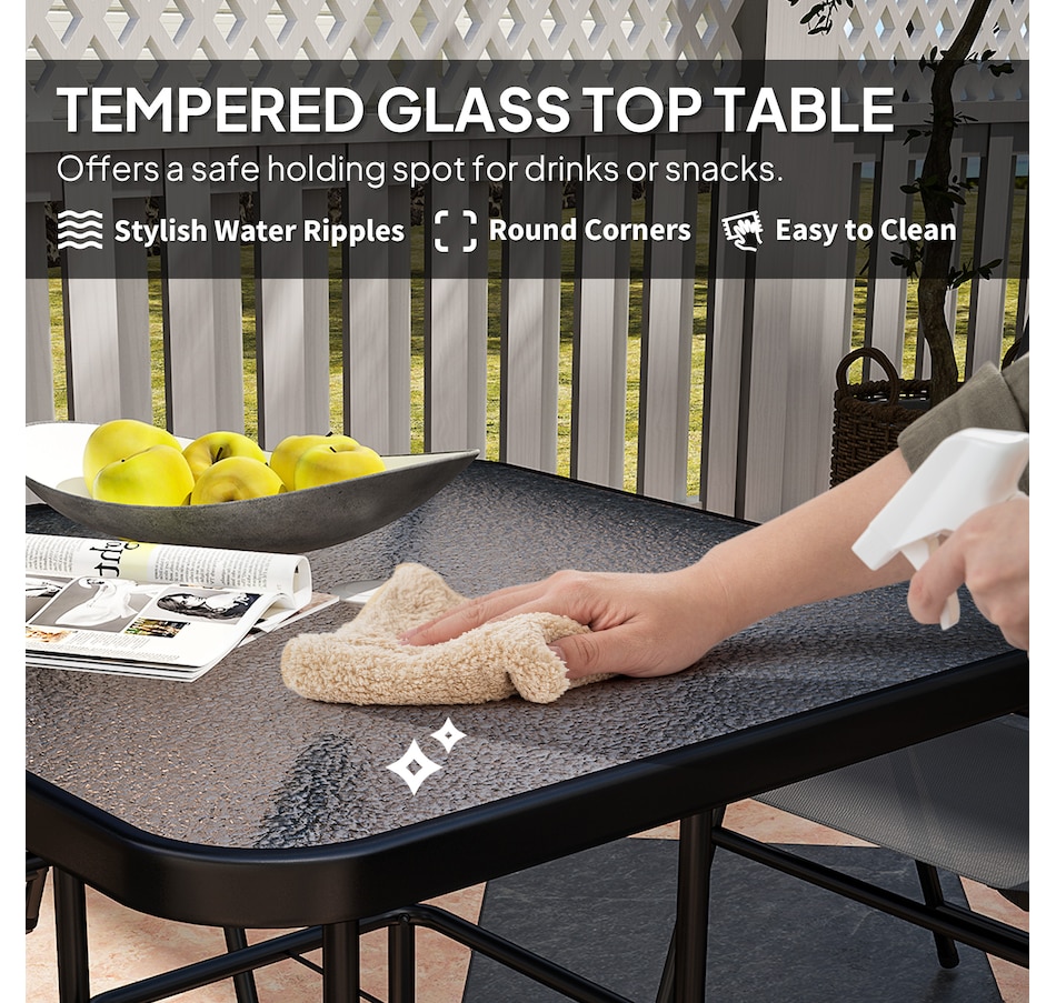 Image 964578_ALTMORE7.jpg, Product 964-578 / Price $249.99, Outsunny Patio Dining Set for 4, Outdoor Dining Set w/ Mesh Folding Chairs from Outsunny on TSC.ca's Home & Garden department