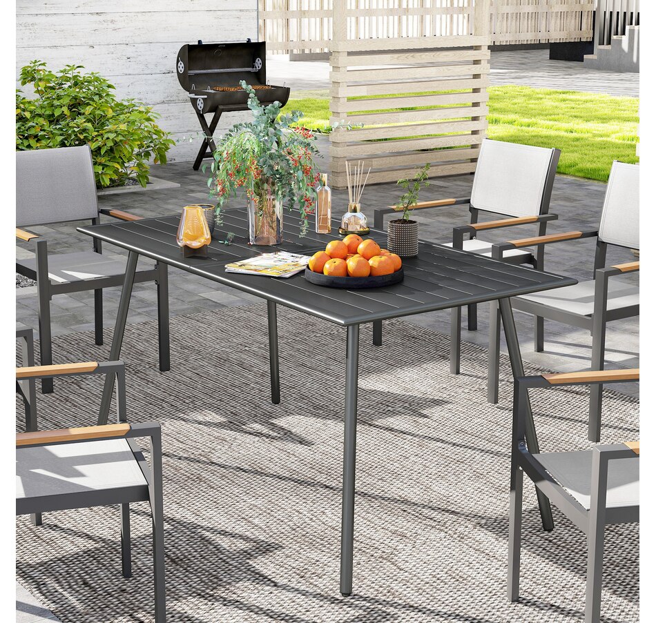 Image 964583_ALTMORE1.jpg, Product 964-583 / Price $125.99, Outsunny Rectangle Patio Dining Table for 6 Person, Outdoor Table, Grey from Outsunny on TSC.ca's Home & Garden department