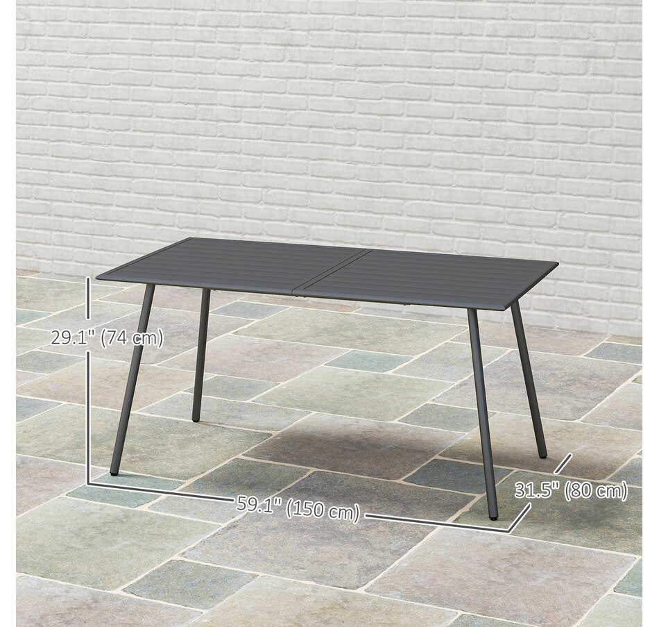 Image 964583_ALTMORE2.jpg, Product 964-583 / Price $125.99, Outsunny Rectangle Patio Dining Table for 6 Person, Outdoor Table, Grey from Outsunny on TSC.ca's Home & Garden department