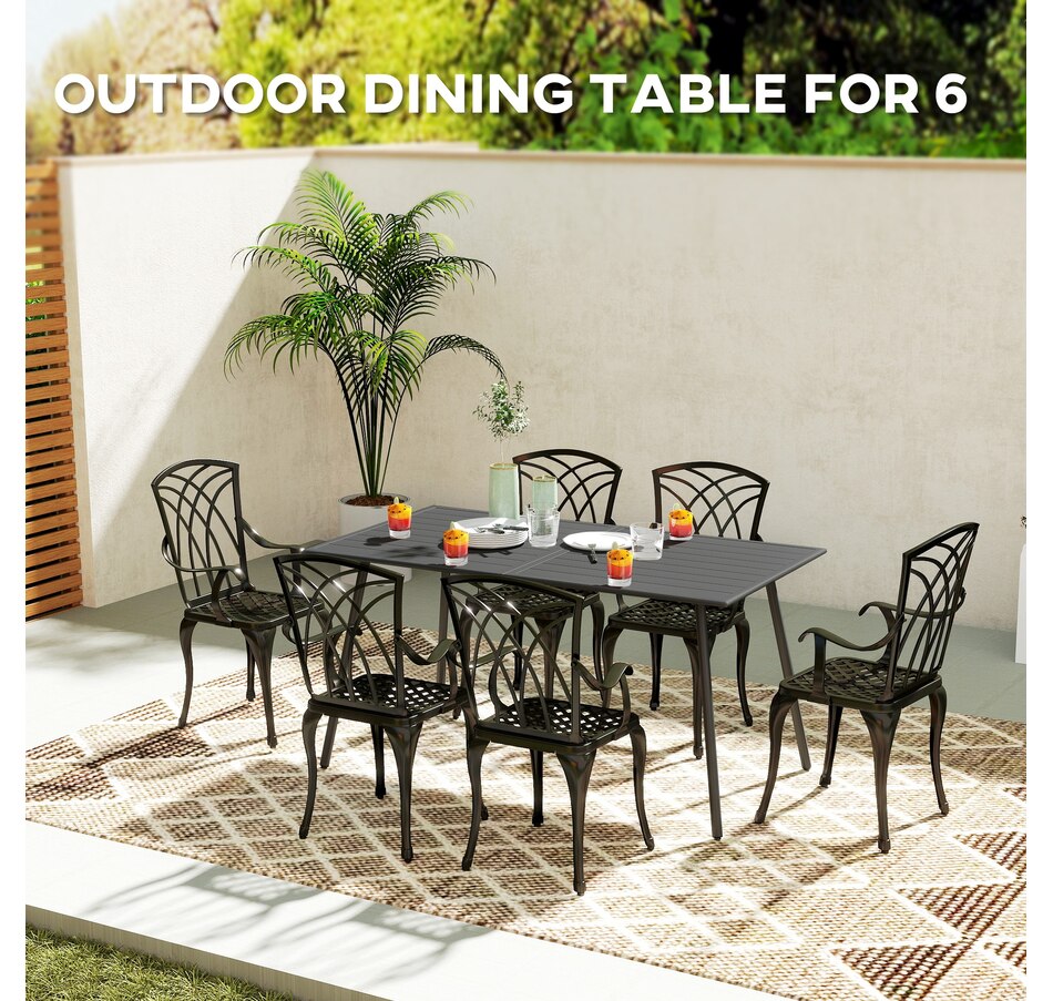 Image 964583_ALTMORE3.jpg, Product 964-583 / Price $125.99, Outsunny Rectangle Patio Dining Table for 6 Person, Outdoor Table, Grey from Outsunny on TSC.ca's Home & Garden department