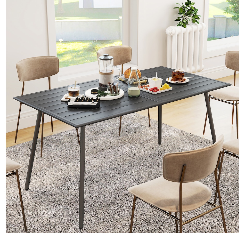 Image 964583_ALTMORE6.jpg, Product 964-583 / Price $125.99, Outsunny Rectangle Patio Dining Table for 6 Person, Outdoor Table, Grey from Outsunny on TSC.ca's Home & Garden department