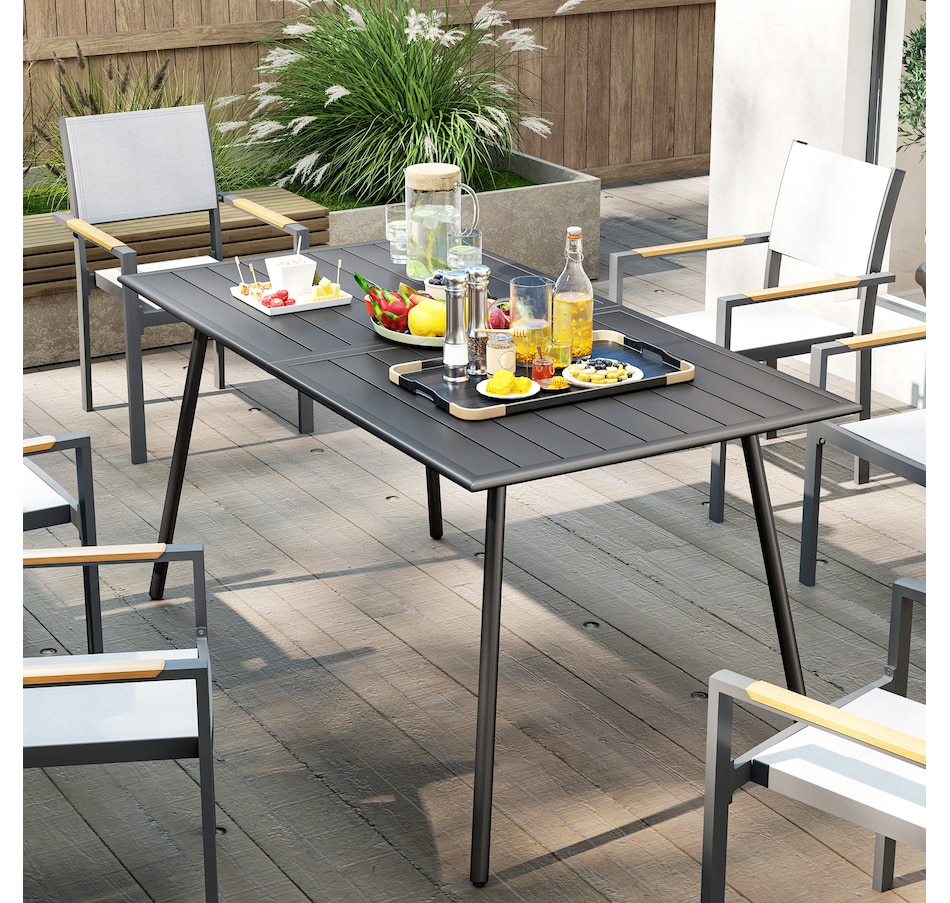 Image 964583_ALTMORE7.jpg, Product 964-583 / Price $125.99, Outsunny Rectangle Patio Dining Table for 6 Person, Outdoor Table, Grey from Outsunny on TSC.ca's Home & Garden department