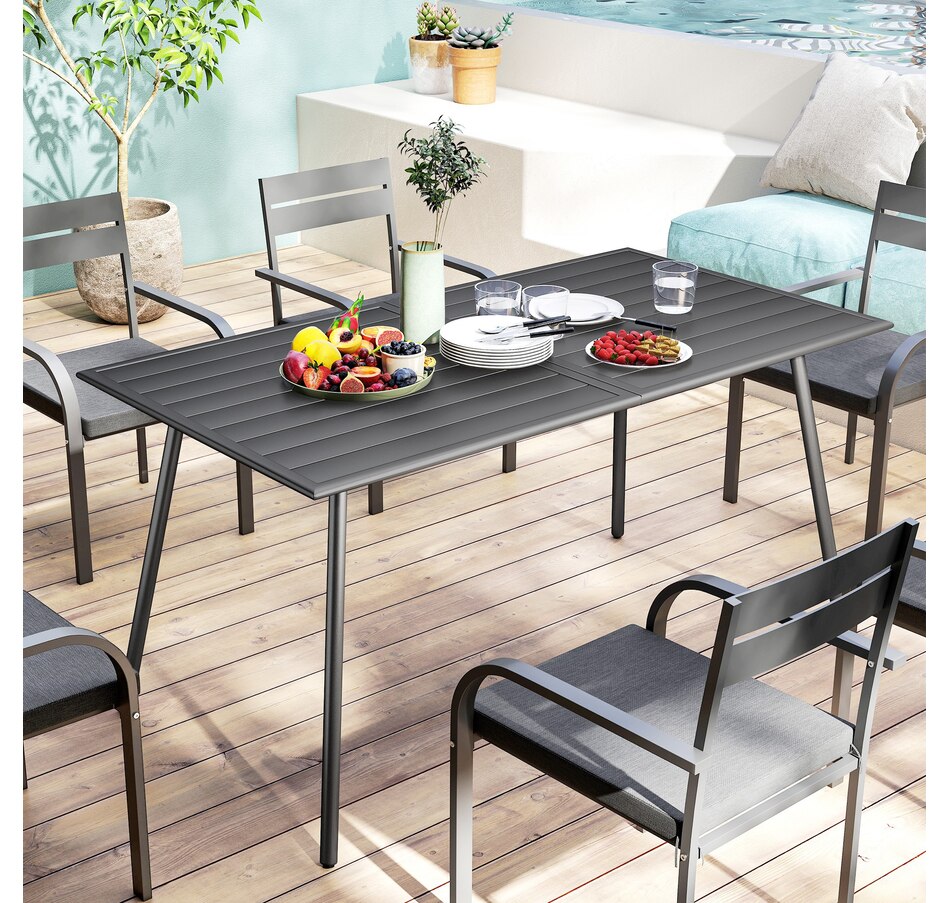 Image 964583_ALTMORE8.jpg, Product 964-583 / Price $125.99, Outsunny Rectangle Patio Dining Table for 6 Person, Outdoor Table, Grey from Outsunny on TSC.ca's Home & Garden department