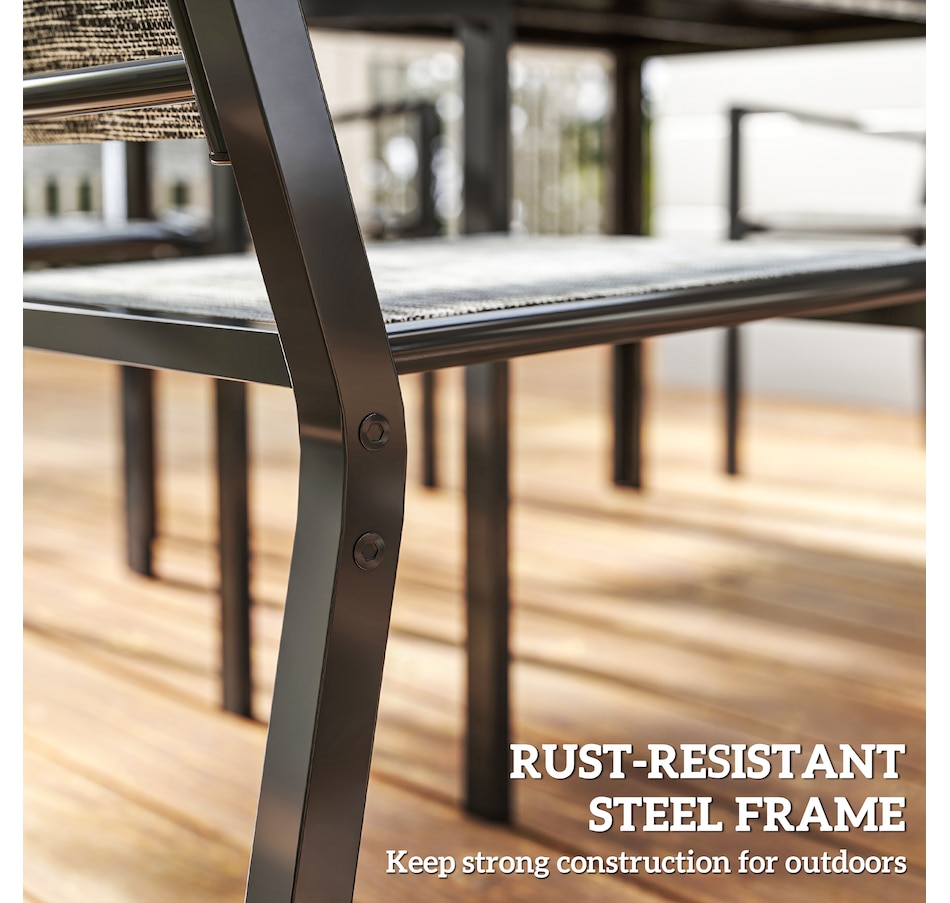 Image 964586_ALTMORE5.jpg, Product 964-586 / Price $449.99, Outsunny 7 Piece Outdoor Dining Set w/ 6 Stackable Chairs & Rectangle Table from Outsunny on TSC.ca's Home & Garden department