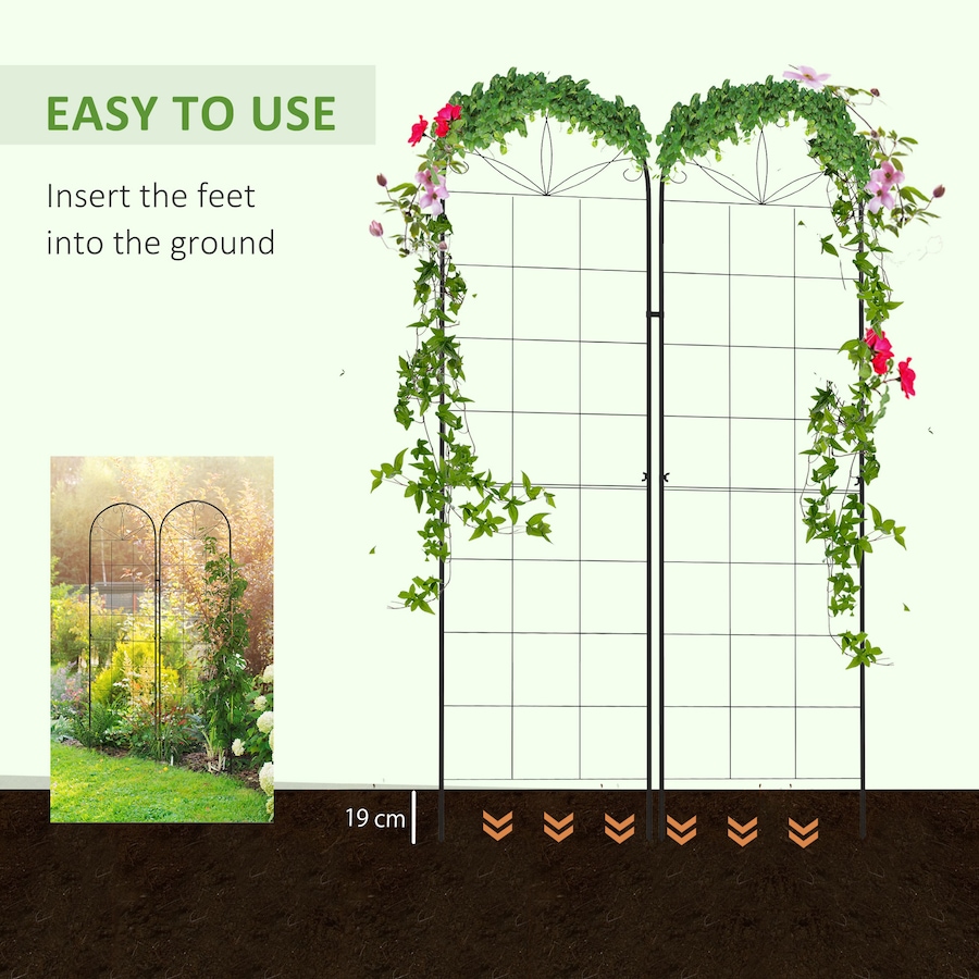 Image 964590_ALTMORE13.jpg, Product 964-590 / Price $69.99, Outsunny 2 Pcs Garden Trellis for Climbing Plants, Outdoor Metal Trellis from Outsunny on TSC.ca's Home & Garden department
