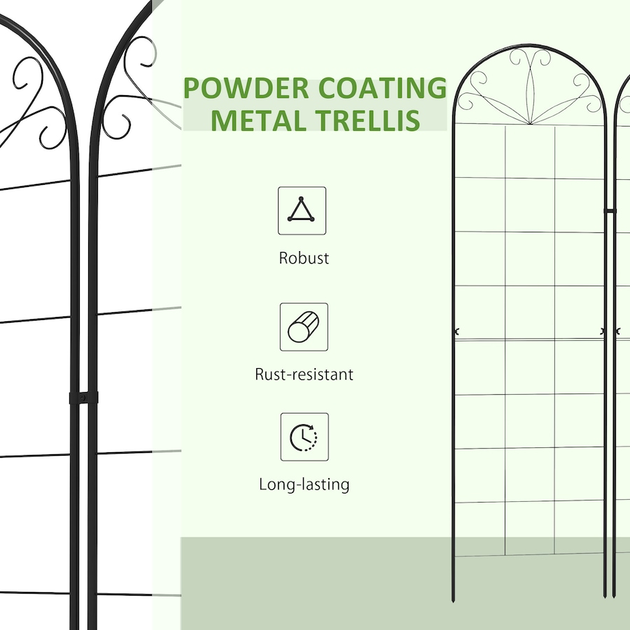 Image 964590_ALTMORE14.jpg, Product 964-590 / Price $69.99, Outsunny 2 Pcs Garden Trellis for Climbing Plants, Outdoor Metal Trellis from Outsunny on TSC.ca's Home & Garden department