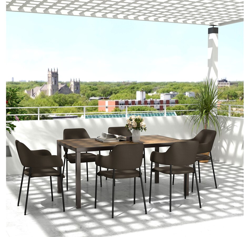 Image 964594_ALTMORE1.jpg, Product 964-594 / Price $459.99, Outsunny 63"-94.5" Extendable Patio Dining Table for 6-8 Person, Brown from Outsunny on TSC.ca's Home & Garden department