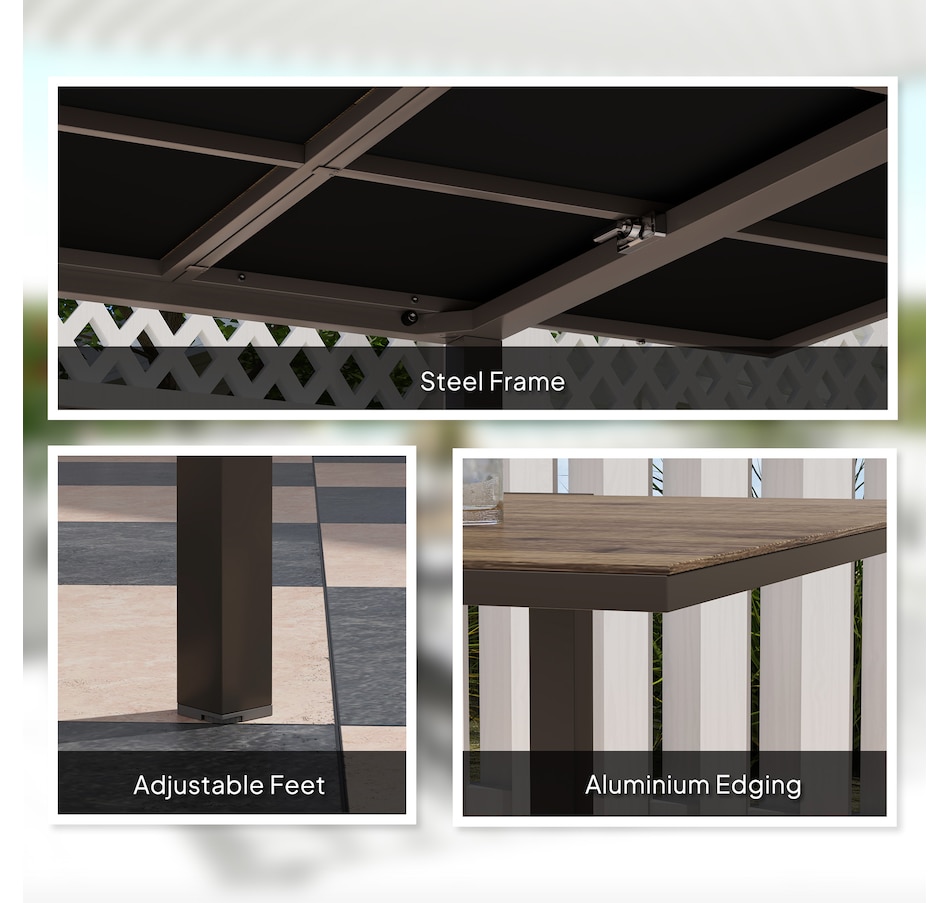 Image 964594_ALTMORE4.jpg, Product 964-594 / Price $459.99, Outsunny 63"-94.5" Extendable Patio Dining Table for 6-8 Person, Brown from Outsunny on TSC.ca's Home & Garden department