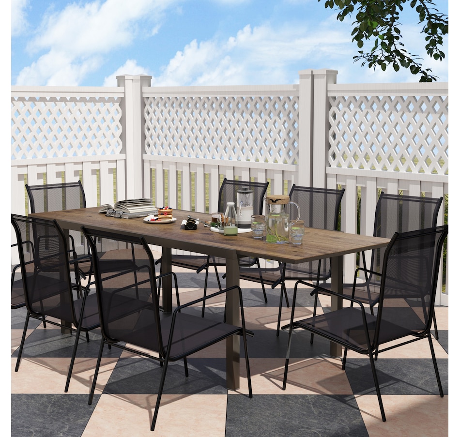 Image 964594_ALTMORE6.jpg, Product 964-594 / Price $459.99, Outsunny 63"-94.5" Extendable Patio Dining Table for 6-8 Person, Brown from Outsunny on TSC.ca's Home & Garden department