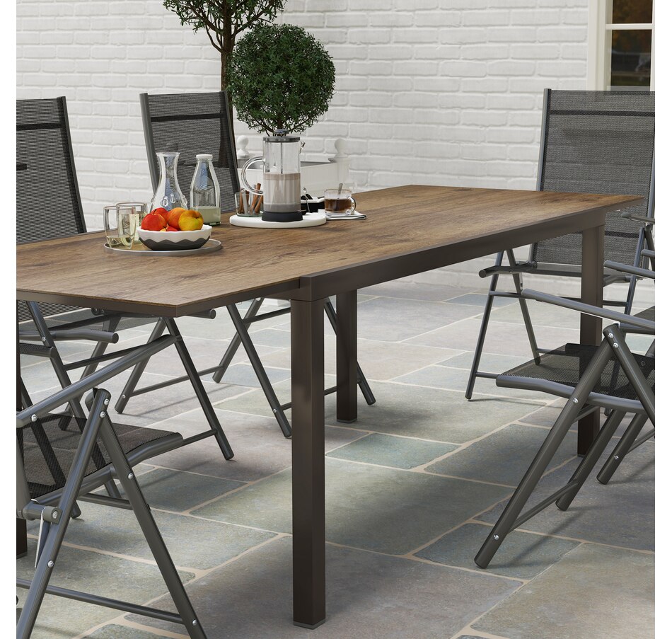 Image 964594_ALTMORE7.jpg, Product 964-594 / Price $459.99, Outsunny 63"-94.5" Extendable Patio Dining Table for 6-8 Person, Brown from Outsunny on TSC.ca's Home & Garden department