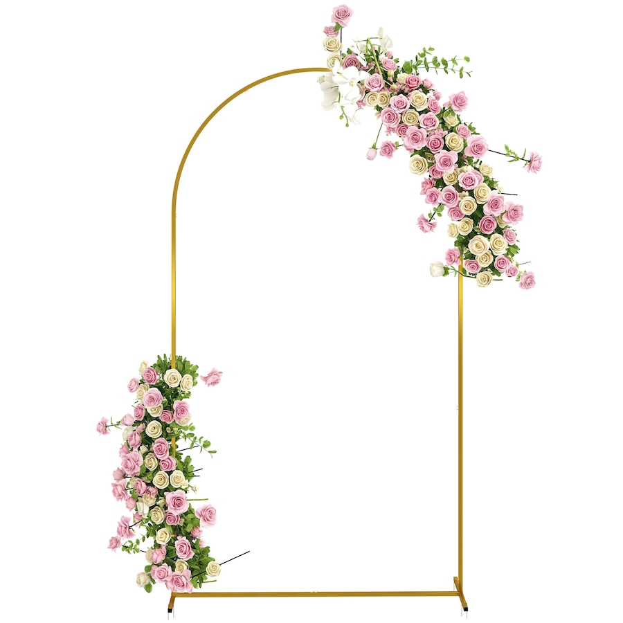 Image 964601.jpg, Product 964-601 / Price $49.99, Outsunny 7FT x 4FT Gold Wedding Arch, Backdrop Stand with U-Shaped Stakes from Outsunny on TSC.ca's Home & Garden department