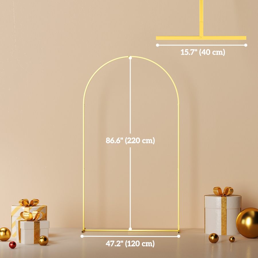 Image 964601_ALTMORE2.jpg, Product 964-601 / Price $49.99, Outsunny 7FT x 4FT Gold Wedding Arch, Backdrop Stand with U-Shaped Stakes from Outsunny on TSC.ca's Home & Garden department