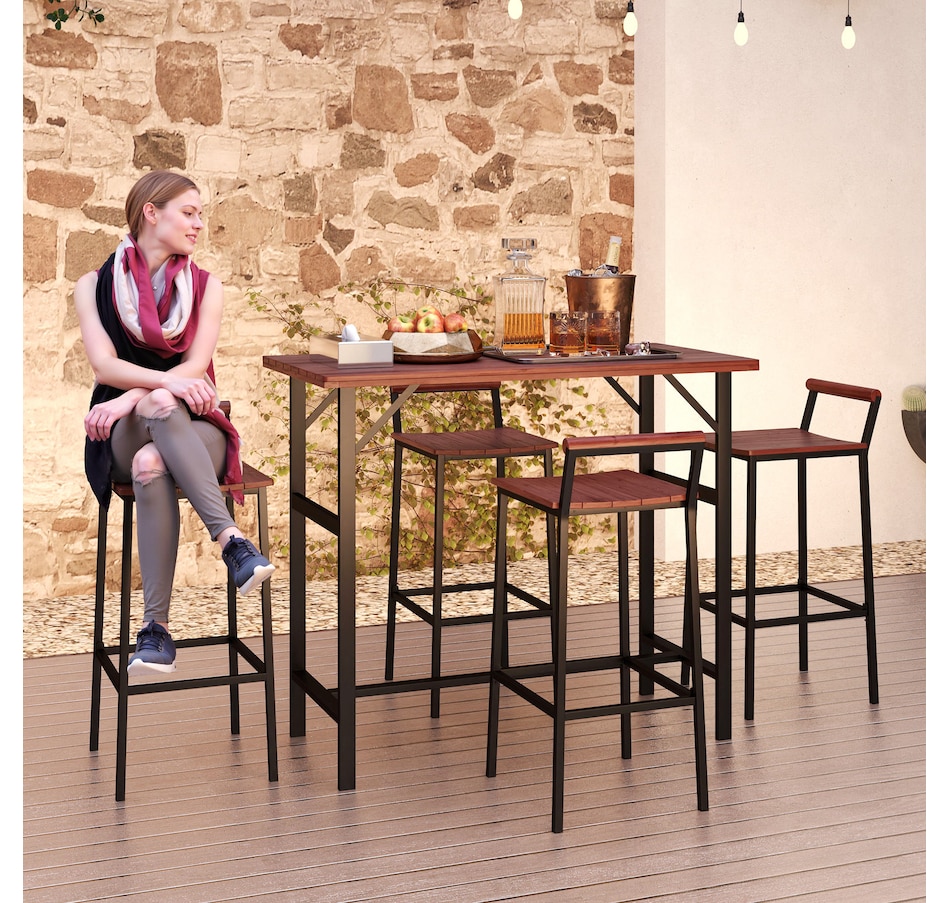 Image 964607_ALTMORE1.jpg, Product 964-607 / Price $319.99, Outsunny 5 Piece Patio Bar Set with 47" Bar Height Table and 4 Bar Stools from Outsunny on TSC.ca's Home & Garden department