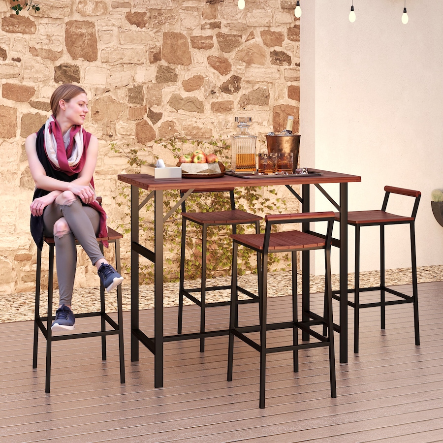 Image 964607_ALTMORE10.jpg, Product 964-607 / Price $285.99, Outsunny 5 Piece Patio Bar Set with 47" Bar Height Table and 4 Bar Stools from Outsunny on TSC.ca's Home & Garden department