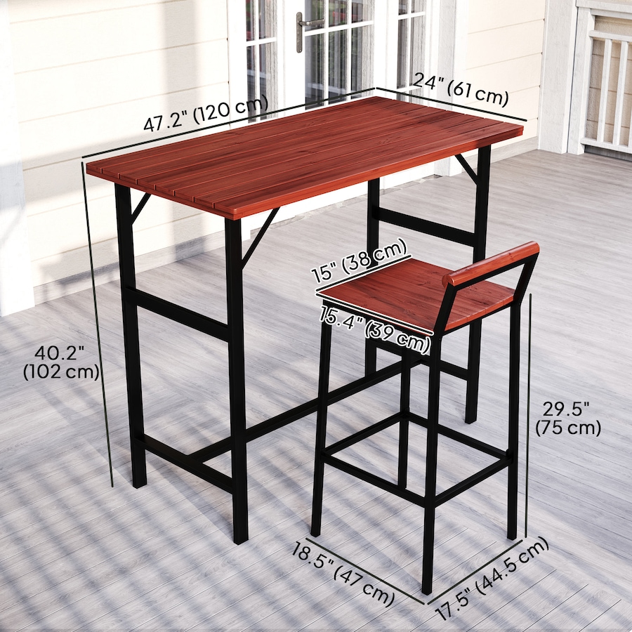Image 964607_ALTMORE11.jpg, Product 964-607 / Price $285.99, Outsunny 5 Piece Patio Bar Set with 47" Bar Height Table and 4 Bar Stools from Outsunny on TSC.ca's Home & Garden department