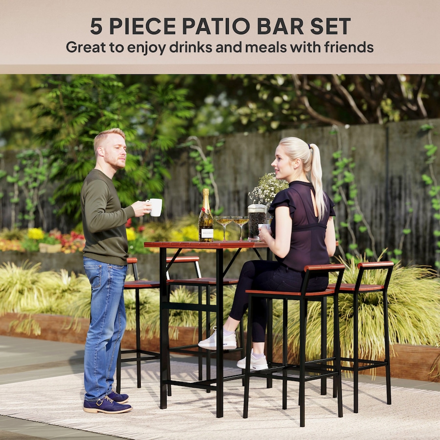 Image 964607_ALTMORE12.jpg, Product 964-607 / Price $285.99, Outsunny 5 Piece Patio Bar Set with 47" Bar Height Table and 4 Bar Stools from Outsunny on TSC.ca's Home & Garden department