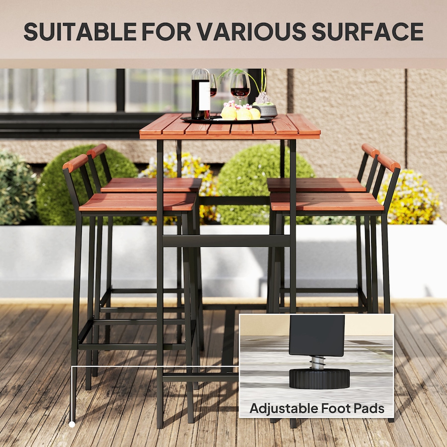 Image 964607_ALTMORE15.jpg, Product 964-607 / Price $285.99, Outsunny 5 Piece Patio Bar Set with 47" Bar Height Table and 4 Bar Stools from Outsunny on TSC.ca's Home & Garden department