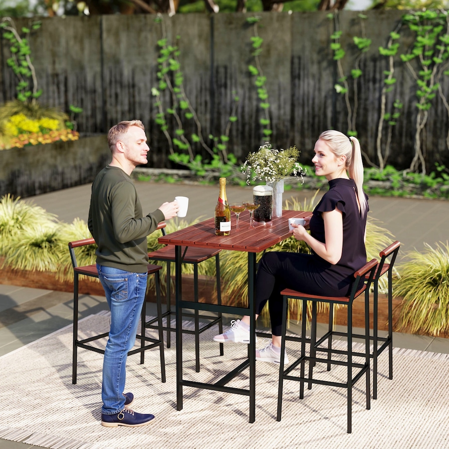 Image 964607_ALTMORE17.jpg, Product 964-607 / Price $285.99, Outsunny 5 Piece Patio Bar Set with 47" Bar Height Table and 4 Bar Stools from Outsunny on TSC.ca's Home & Garden department