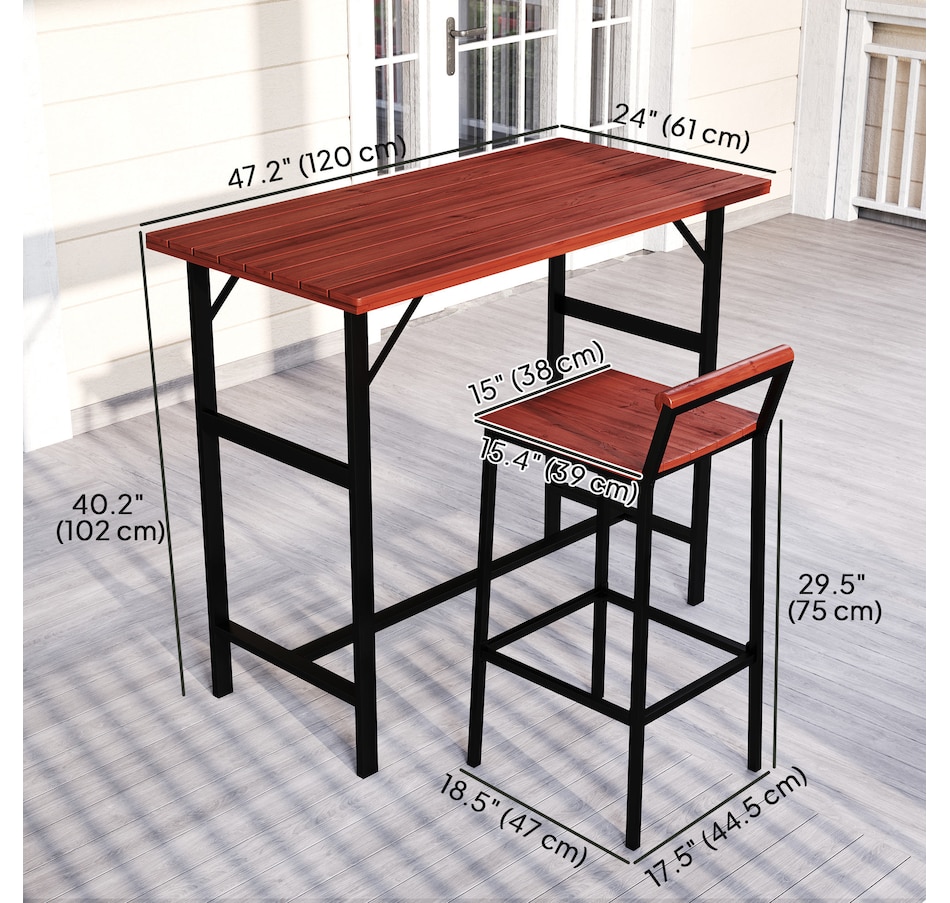 Image 964607_ALTMORE2.jpg, Product 964-607 / Price $319.99, Outsunny 5 Piece Patio Bar Set with 47" Bar Height Table and 4 Bar Stools from Outsunny on TSC.ca's Home & Garden department