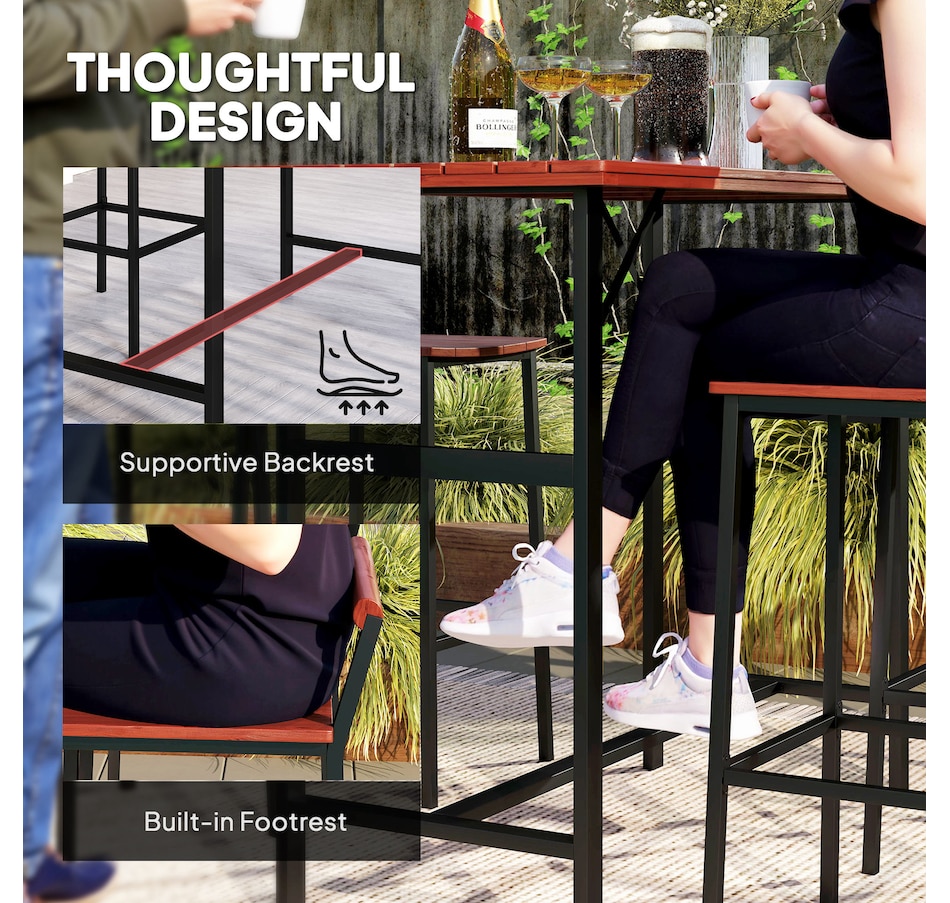 Image 964607_ALTMORE4.jpg, Product 964-607 / Price $319.99, Outsunny 5 Piece Patio Bar Set with 47" Bar Height Table and 4 Bar Stools from Outsunny on TSC.ca's Home & Garden department