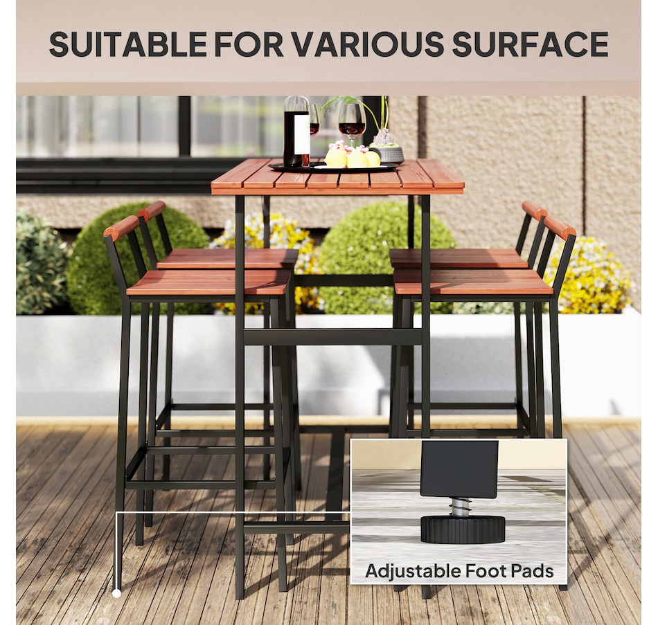 Image 964607_ALTMORE6.jpg, Product 964-607 / Price $319.99, Outsunny 5 Piece Patio Bar Set with 47" Bar Height Table and 4 Bar Stools from Outsunny on TSC.ca's Home & Garden department