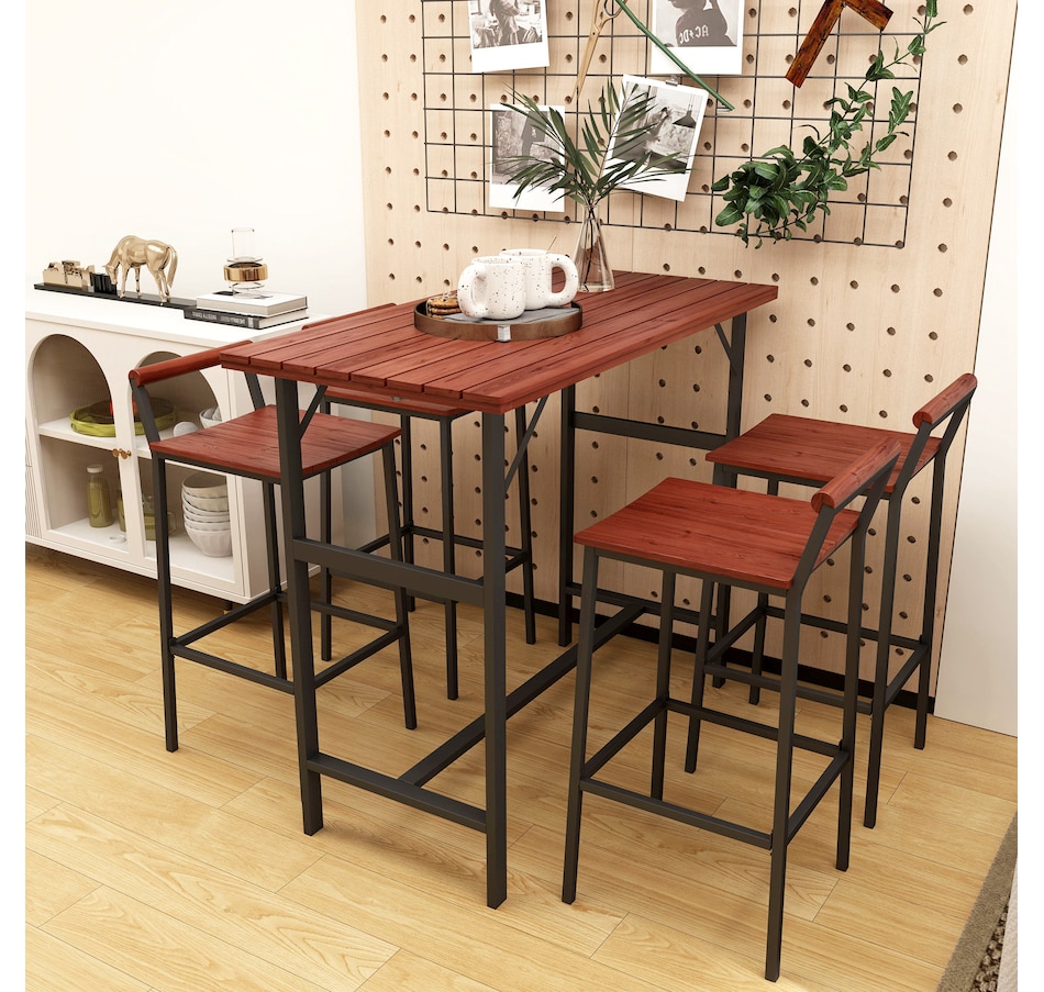 Image 964607_ALTMORE7.jpg, Product 964-607 / Price $319.99, Outsunny 5 Piece Patio Bar Set with 47" Bar Height Table and 4 Bar Stools from Outsunny on TSC.ca's Home & Garden department