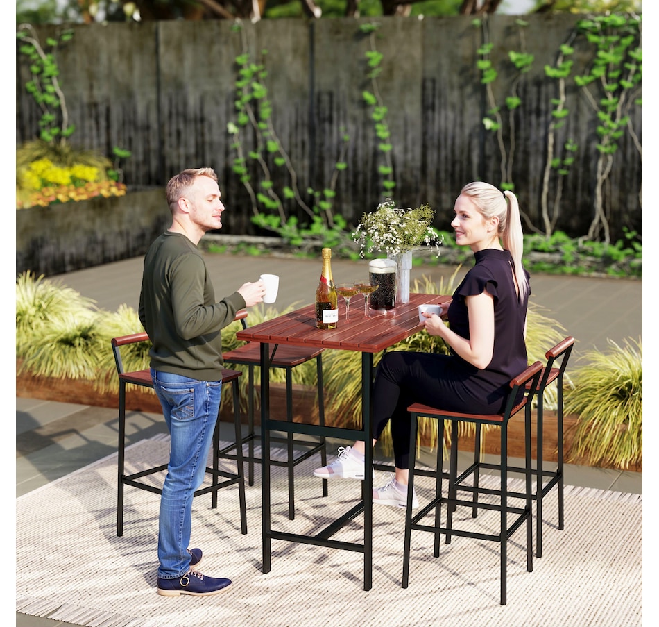 Image 964607_ALTMORE8.jpg, Product 964-607 / Price $319.99, Outsunny 5 Piece Patio Bar Set with 47" Bar Height Table and 4 Bar Stools from Outsunny on TSC.ca's Home & Garden department