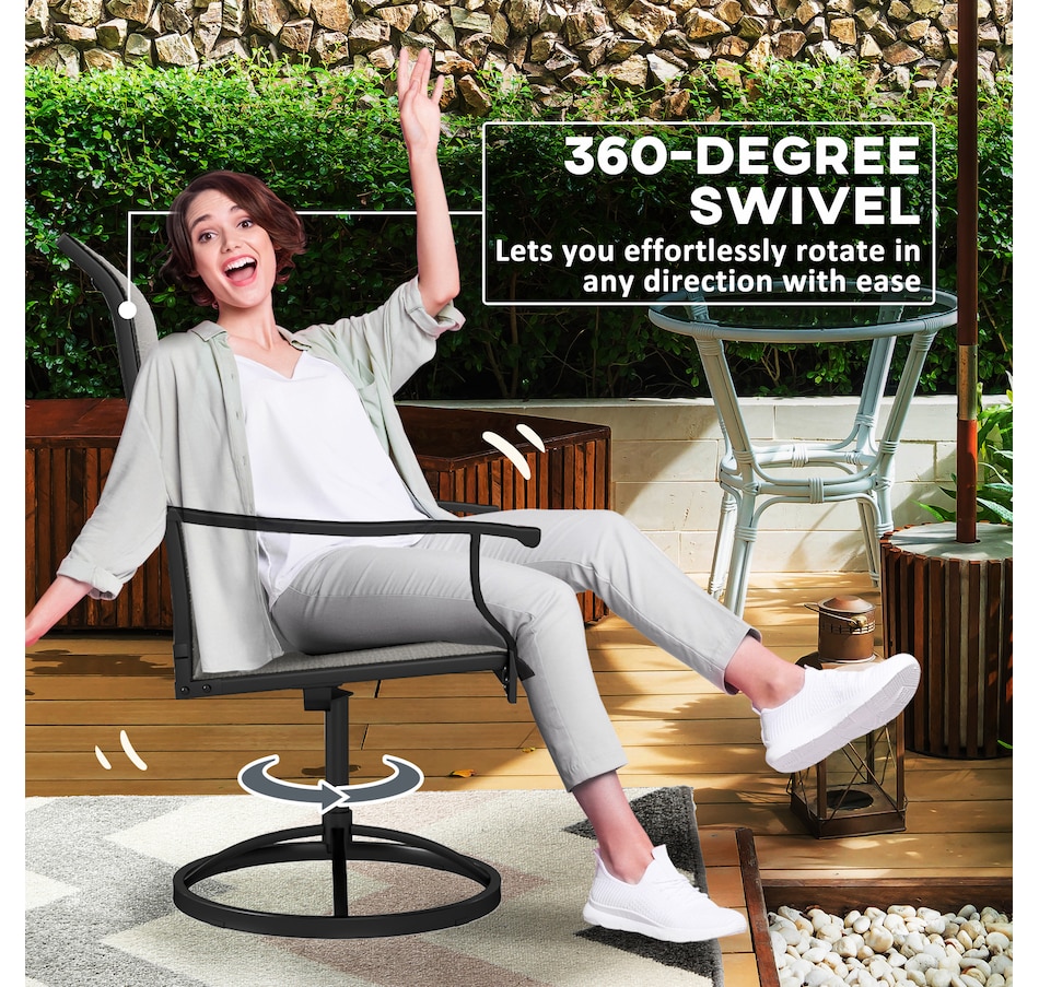 Image 964609_ALTMORE3.jpg, Product 964-609 / Price $209.99, Outsunny Patio Swivel Chairs Set of 2, High Back Mesh Outdoor Chairs, Grey from Outsunny on TSC.ca's Home & Garden department