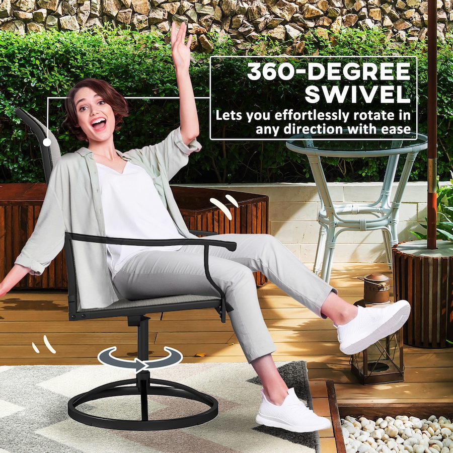 Image 964609_ALTMORE3.jpg, Product 964-609 / Price $259.99, Outsunny Patio Swivel Chairs Set of 2, High Back Mesh Outdoor Chairs, Grey from Outsunny on TSC.ca's Home & Garden department